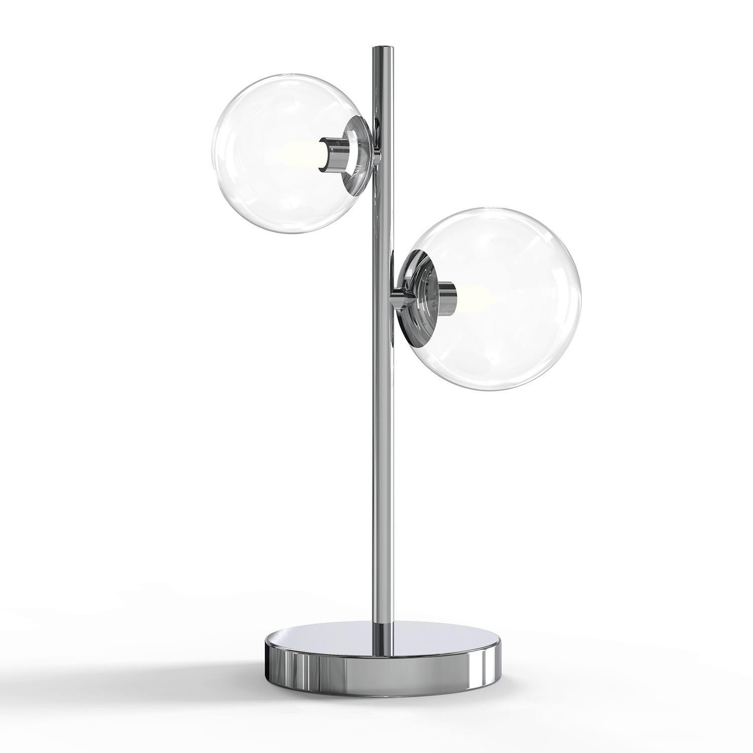 TISCHLEUCHTE 5107 KIMBERLY 13/40 cm  - Chromfarben/Schwarz, Design, Glas/Kunststoff (13/40cm)