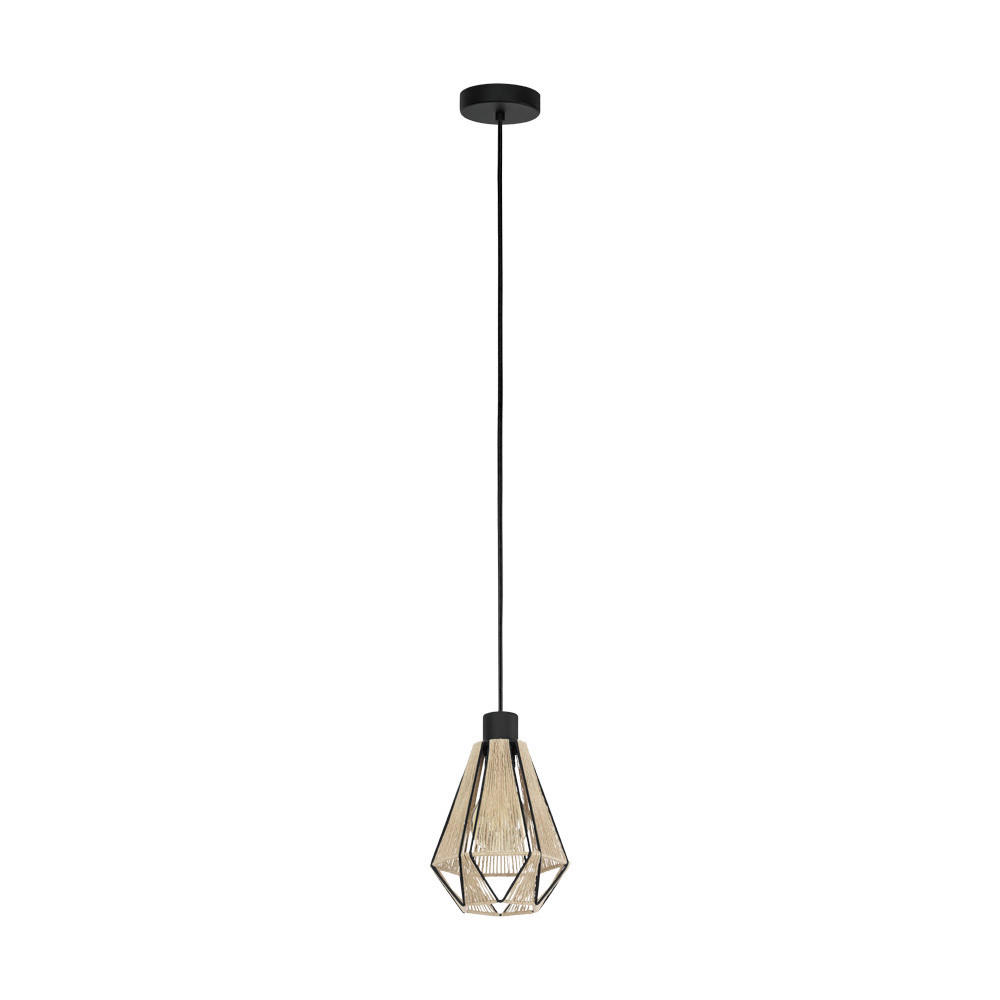 HÄNGELEUCHTE 17/14,5/110 cm  - Schwarz/Braun, Basics, Textil/Metall (17/14,5/110cm)