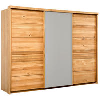 SCHWEBETÜRENSCHRANK 285/216/70 cm 3 Tür(en)-türig Grau, Wildeiche  - Wildeiche/Grau, Design, Glas/Holz (285/216/70cm) - Linea Natura