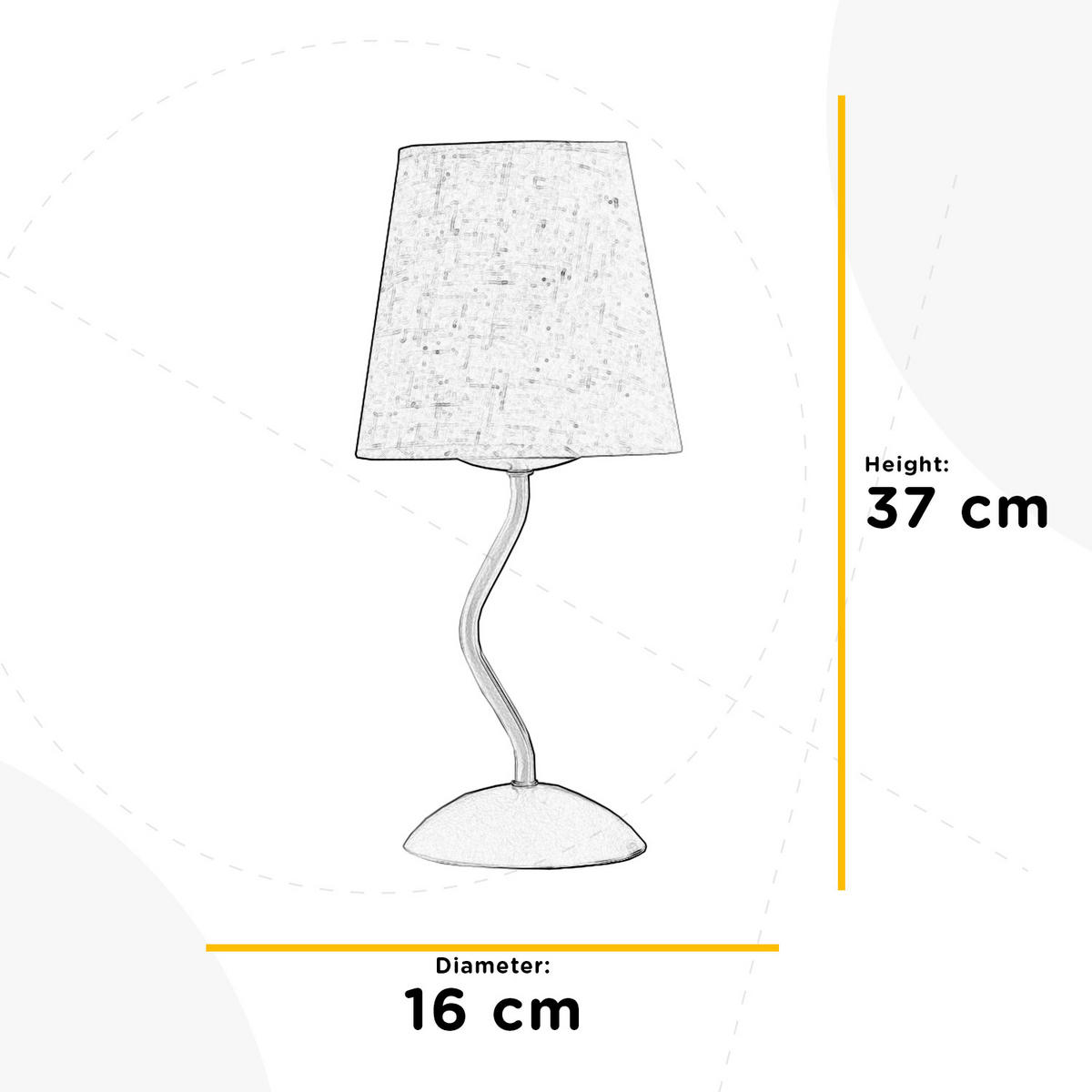 NACHTTISCHLEUCHTE 16/37 cm   - Weiß, KONVENTIONELL, Metall (16/37cm)