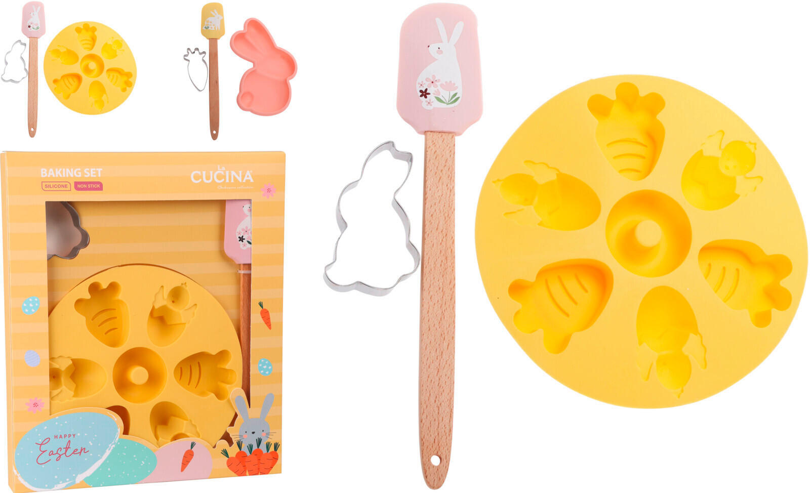 SÜTŐFORMA - krémszínű/kék, műanyag (21/21/7cm)