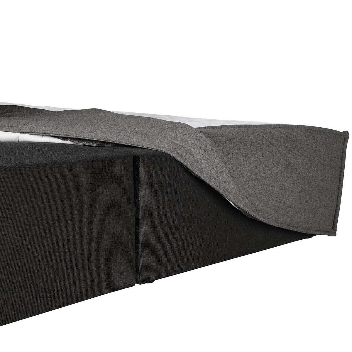 BOXSPRINGBETT 140/200 cm  in Anthrazit  - Anthrazit/Schwarz, Design, Textil (140/200cm) - home24
