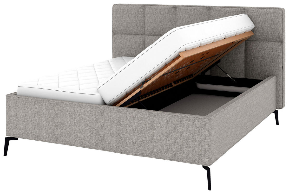 POLSTERBETT Bettkasten, motorische Verstellbarkeit, Fernbedienung, Lattenroste, Matratzen 180/200 cm  in Grau  - Schwarz/Weiß, KONVENTIONELL, Holz/Textil (180/200cm) - Musterring