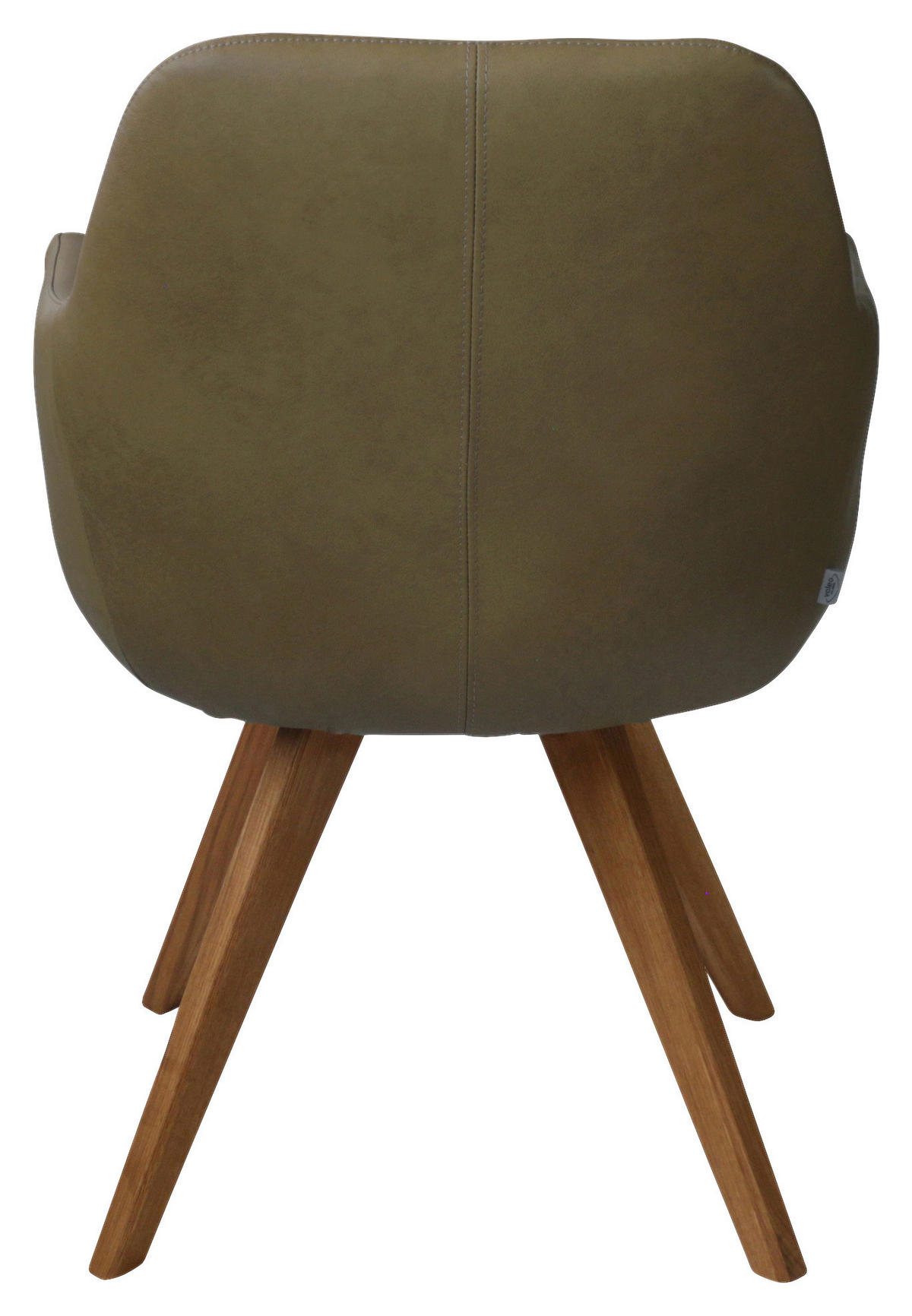 ARMLEHNSTUHL  in Echtleder pigmentiert  - Eichefarben/Grün, Design, Leder/Holz (57/85,5/65cm) - Voleo