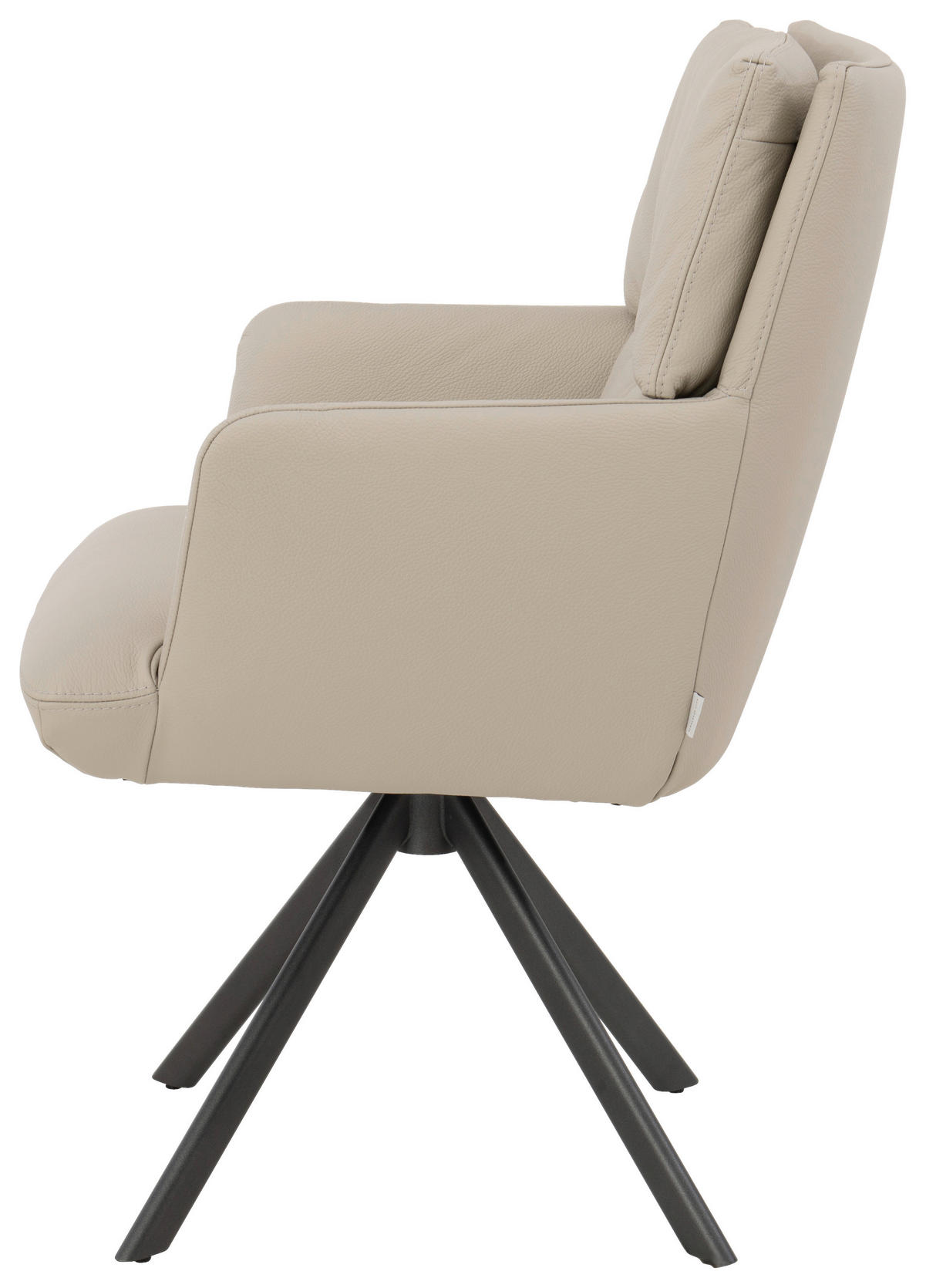 ARMLEHNSTUHL  in Echtleder pigmentiert  - Anthrazit/Creme, Design, Leder/Metall (63/92/66cm) - Bert Plantagie
