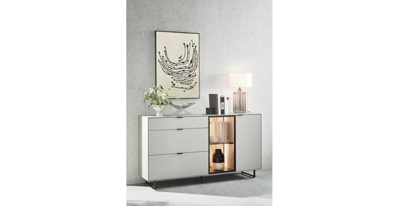 SIDEBOARD 181,9/87,9/45,2 cm  - Schwarz/Grau, Design, Glas/Holz (181,9/87,9/45,2cm) - Dieter Knoll