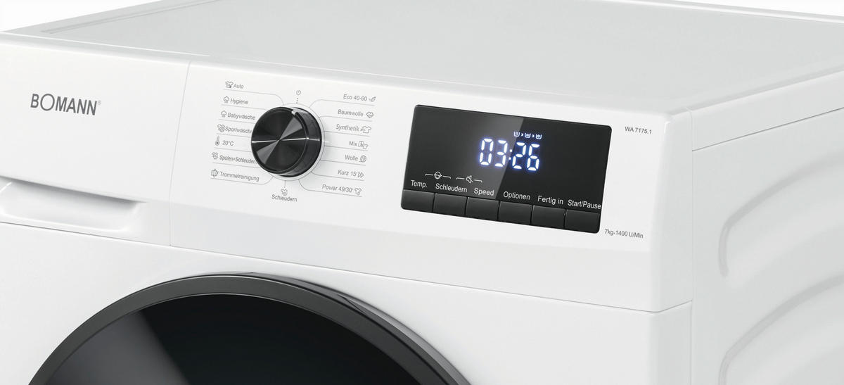 WASCHMASCHINE WA 7175.1  - Weiß, Trend, Metall (60,0/85,0/47,0cm) - Bomann