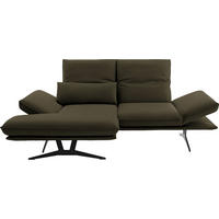 ECKSOFA in Echtleder Olivgrün  - Gelb/Schwarz, Design, Leder/Metall (130/210cm) - Dieter Knoll