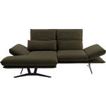 ECKSOFA in Echtleder Olivgrün  - Gelb/Schwarz, Design, Leder/Metall (130/210cm) - Dieter Knoll