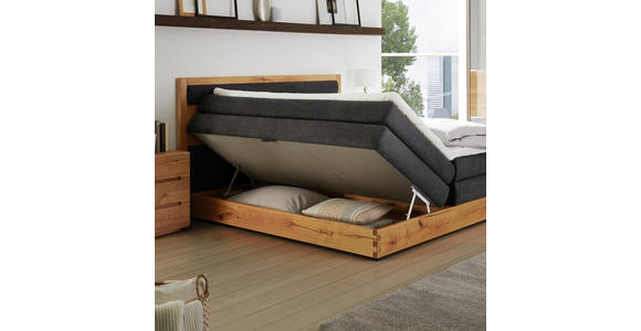 BOXSPRINGBETT 160/200 cm in Anthrazit, Eichefarben - Eichefarben/Anthrazit, Natur, Holz/Holzwerkstoff (160/200cm) - Valnatura