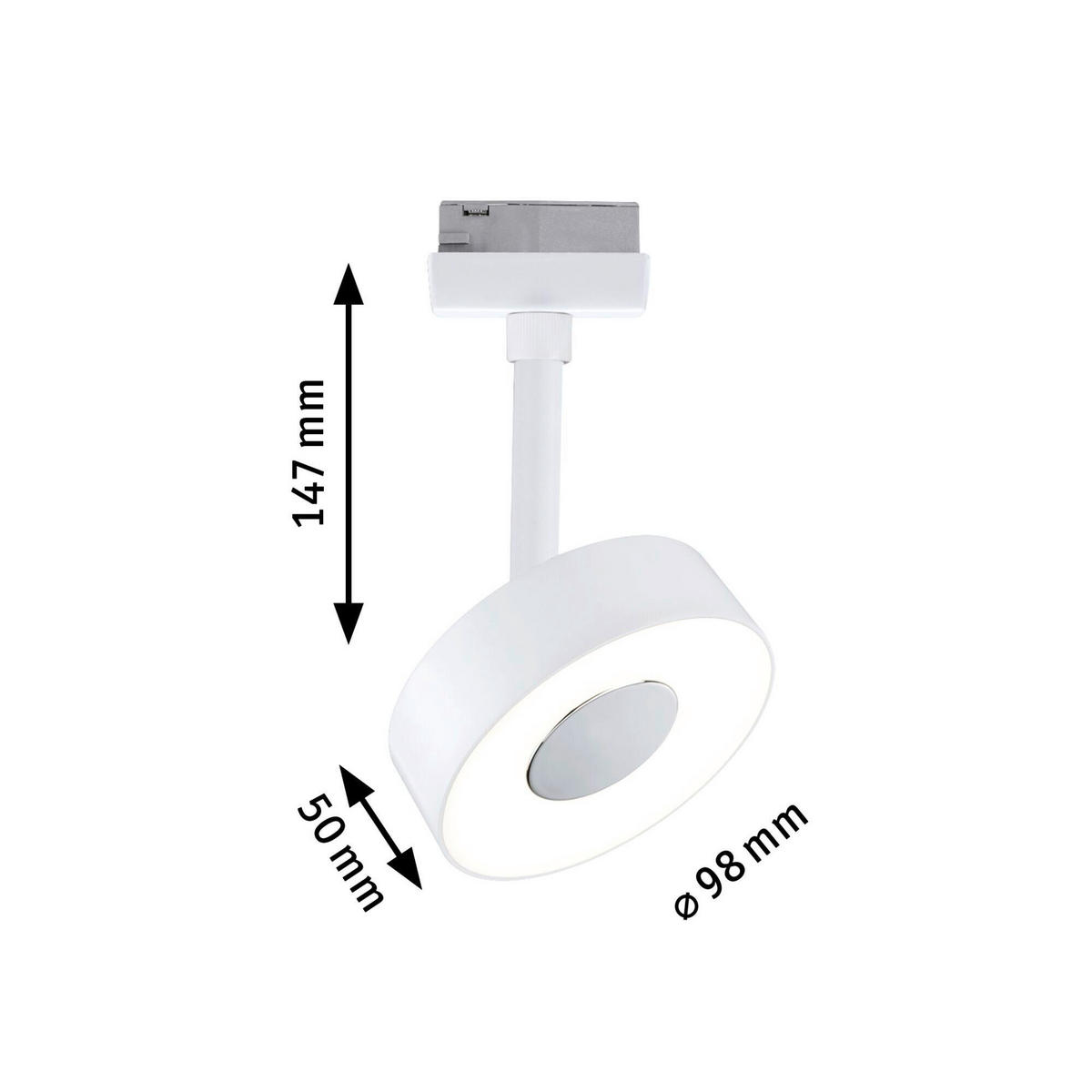 SCHIENENSYSTEM-STRAHLER Spot Circle 10.0/14.7 cm   - Weiß, Basics, Metall (10.0/14.7cm) - Paulmann