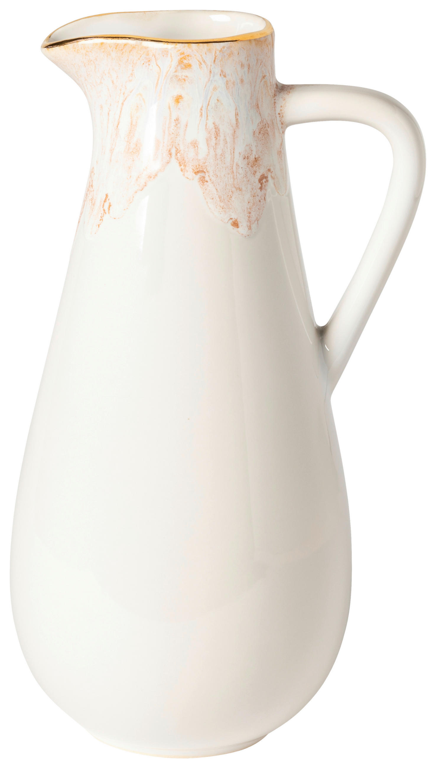 KRUG    - Weiß Hochglanz/Goldfarben, Basics, Keramik (15/28/15cm) - Costa Nova