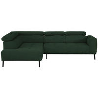 ECKSOFA in Struktur Grün  205/280 cm  - Schwarz/Grün, Design, Textil/Metall (205/280cm) - Xora