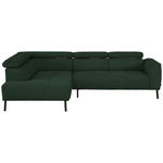 ECKSOFA in Struktur Grün  205/280 cm  - Schwarz/Grün, Design, Textil/Metall (205/280cm) - Xora