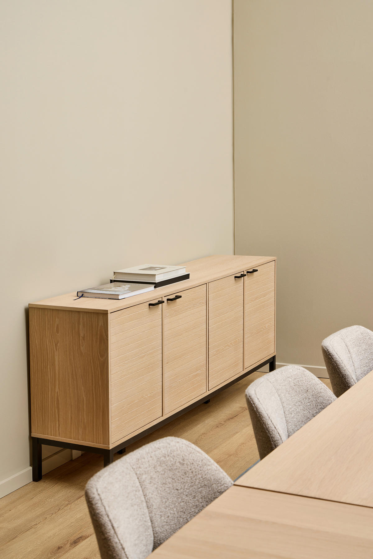 SIDEBOARD 180/80/40 cm  - Eichefarben/Schwarz, Trend, Holz/Holzwerkstoff (180/80/40cm)