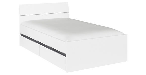 BETT 120/200 cm in Weiß, Grau - Weiß/Grau, Trend, Holzwerkstoff (120/200cm) - Xora