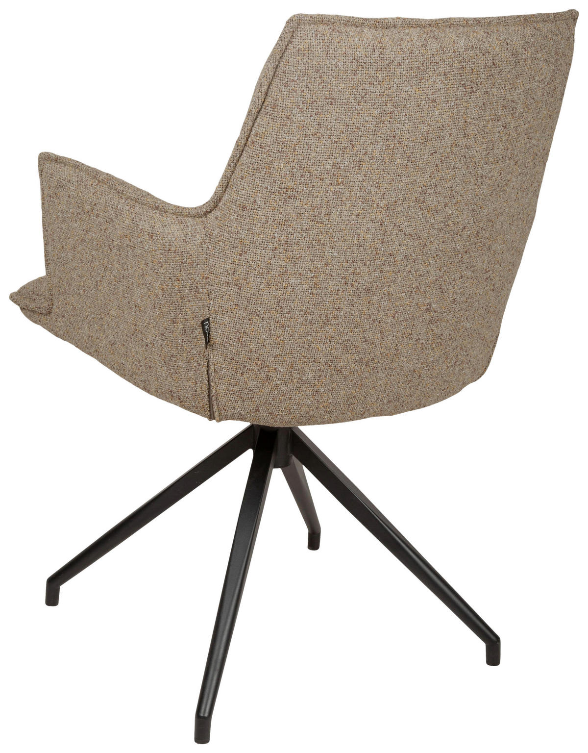 ARMLEHNSTUHL  Sitzfläche 360° drehbar, automatische Rückholfunktion Leinenoptik  Schwarz, Taupe  - Taupe/Schwarz, Design, Textil/Metall (59/89,5/63cm) - Novel