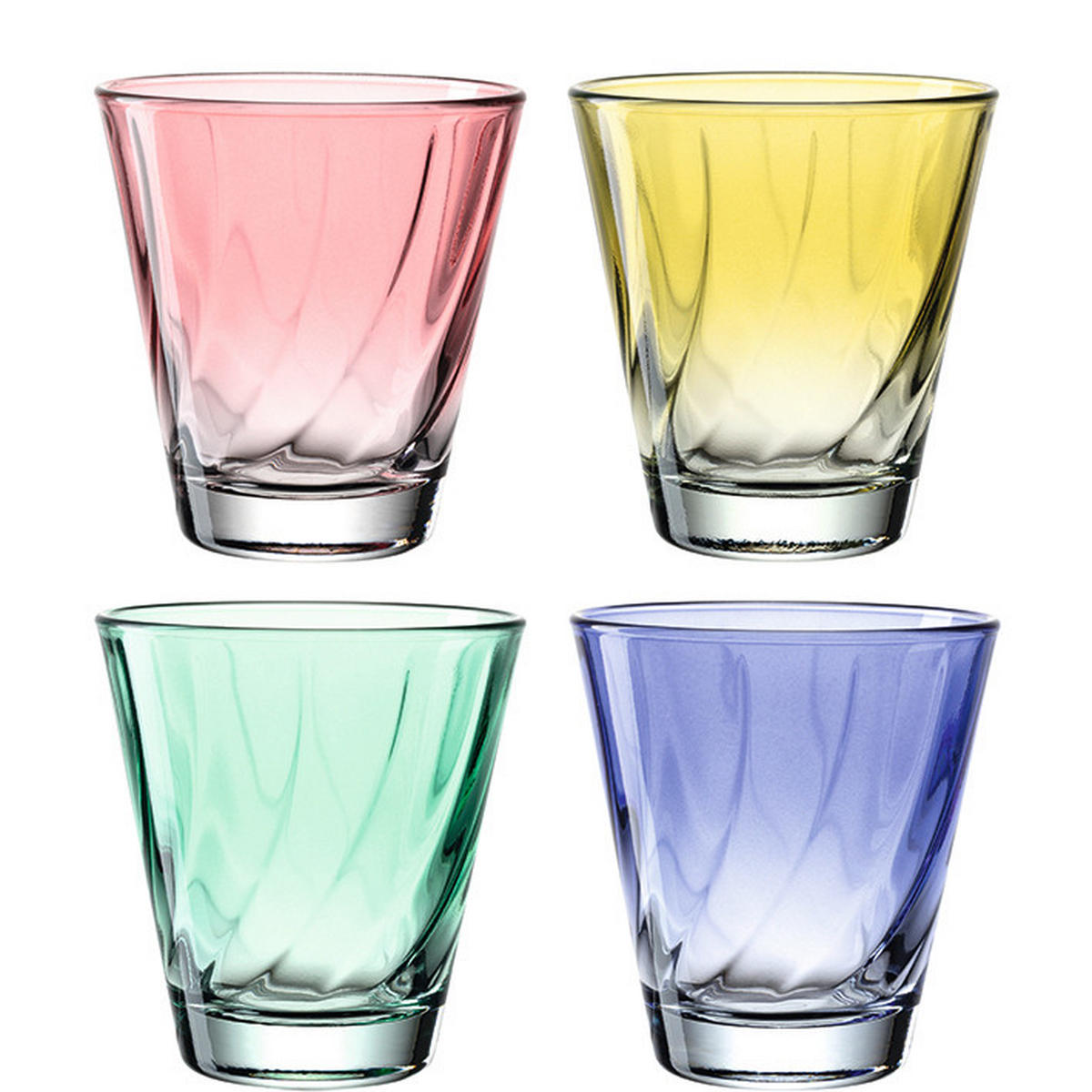 GLÄSERSET 4-teilig  - Blau/Gelb, LIFESTYLE, Glas (17,8/10/17,8cm) - Leonardo