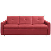 SCHLAFSOFA Rot  - Rot/Hellgrau, Konventionell, Leder/Kunststoff (206/81/96cm) - Novel