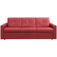 SCHLAFSOFA Bard in Echtleder Rot  - Rot/Hellgrau, KONVENTIONELL, Leder/Kunststoff (206/81/96cm) - Novel
