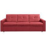 SCHLAFSOFA Bard in Echtleder Rot  - Rot/Hellgrau, KONVENTIONELL, Leder/Kunststoff (206/81/96cm) - Novel