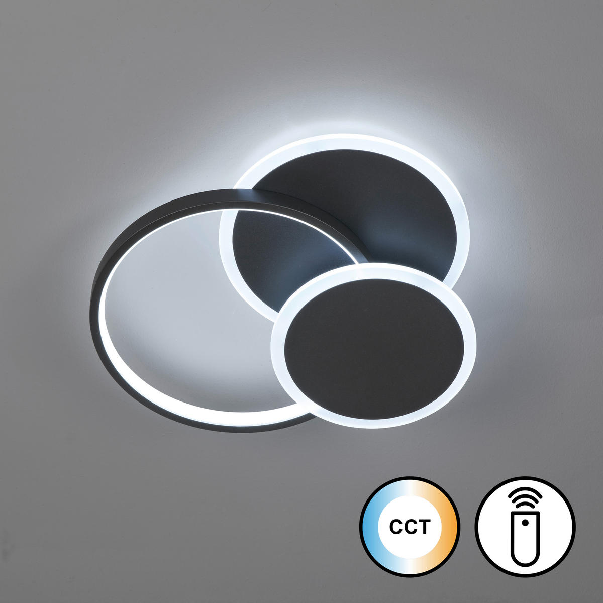 LED-TAKLAMPA Tomo 40 cm  - svart, Design, metall (40cm) - Fischer & Honsel