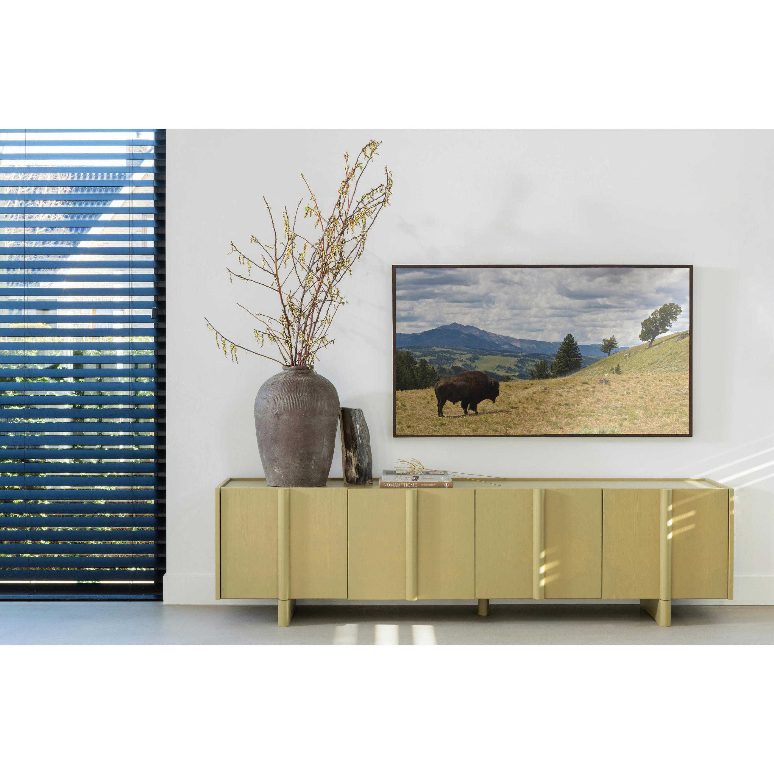 LOWBOARD 200/53/46 cm  - Grün, Design, Holz (200/53/46cm) - Livetastic
