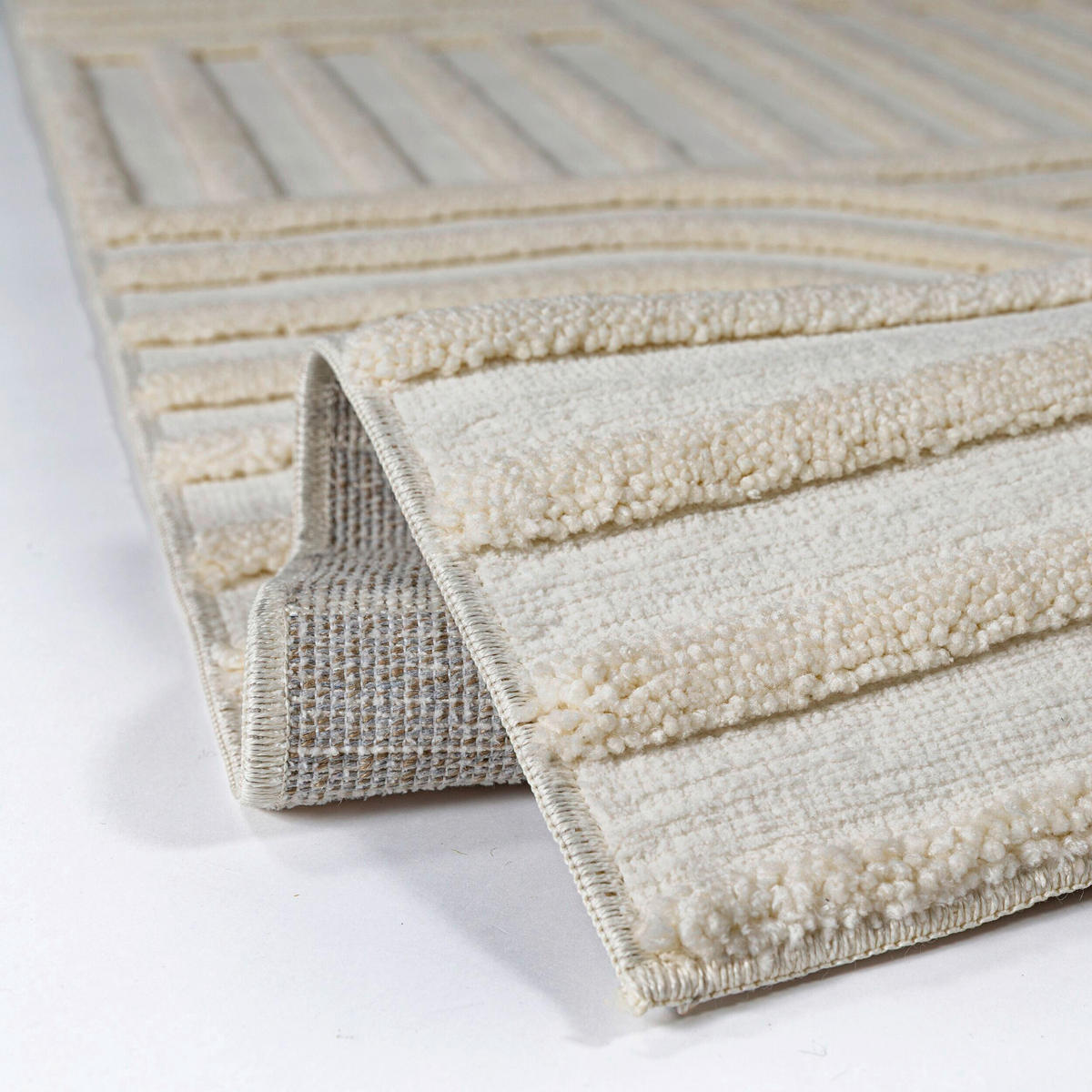 HOCHFLORTEPPICH 133/190 cm Elara Elfenbein rechteckig  - Elfenbein, Basics, Kunststoff/Textil (133/190cm) - Flair Rugs