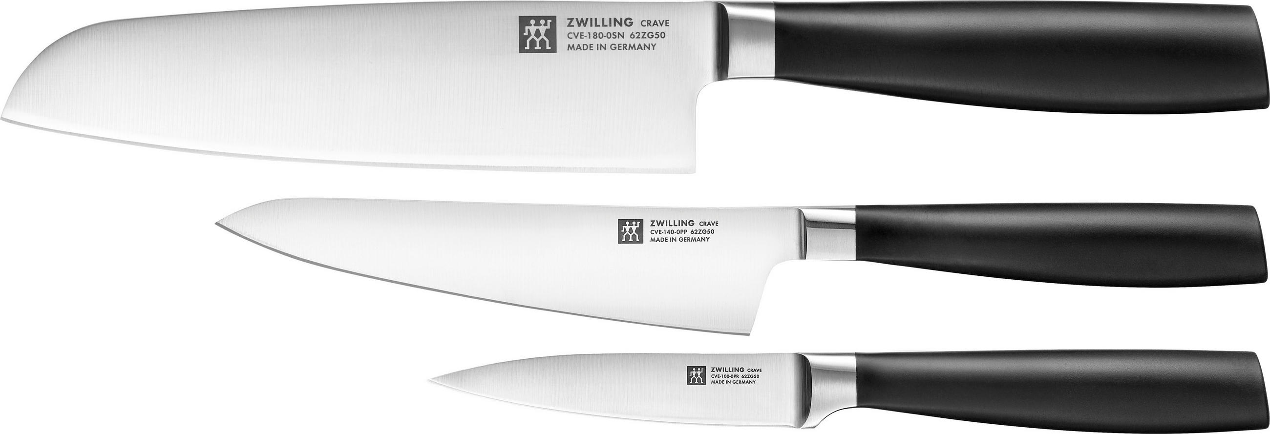 MESSERSET Crave 3-teilig  - Edelstahlfarben/Schwarz, Basics, Kunststoff/Metall - Zwilling
