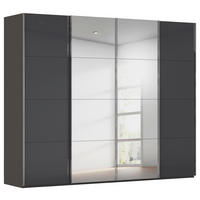 SCHWEBETÜRENSCHRANK 271/235/68 cm 4-türig Graphitfarben, Schwarz  - Chromfarben/Graphitfarben, Design, Glas/Holzwerkstoff (271/235/68cm) - Novel