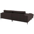 ECKSOFA  in Flachgewebe Braun  177/253 cm  - Schwarz/Braun, Design, Textil/Metall (177/253cm) - Dieter Knoll