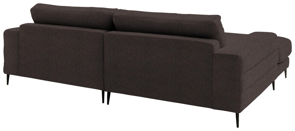 ECKSOFA in Flachgewebe Braun  - Schwarz/Braun, Design, Textil/Metall (177/253cm) - Dieter Knoll
