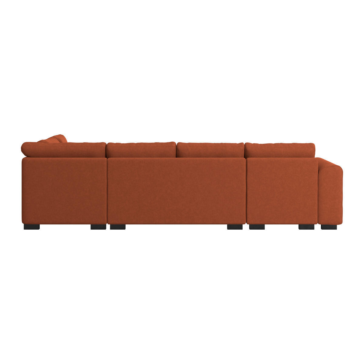WOHNLANDSCHAFT Terracotta Mikrofaser  - Terracotta/Schwarz, MODERN, Kunststoff/Textil (155/305/178cm) - P & B