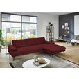 ECKSOFA in Echtleder Rot  310/180 cm  - Rot/Schwarz, Design, Leder/Metall (310/180cm) - Dieter Knoll