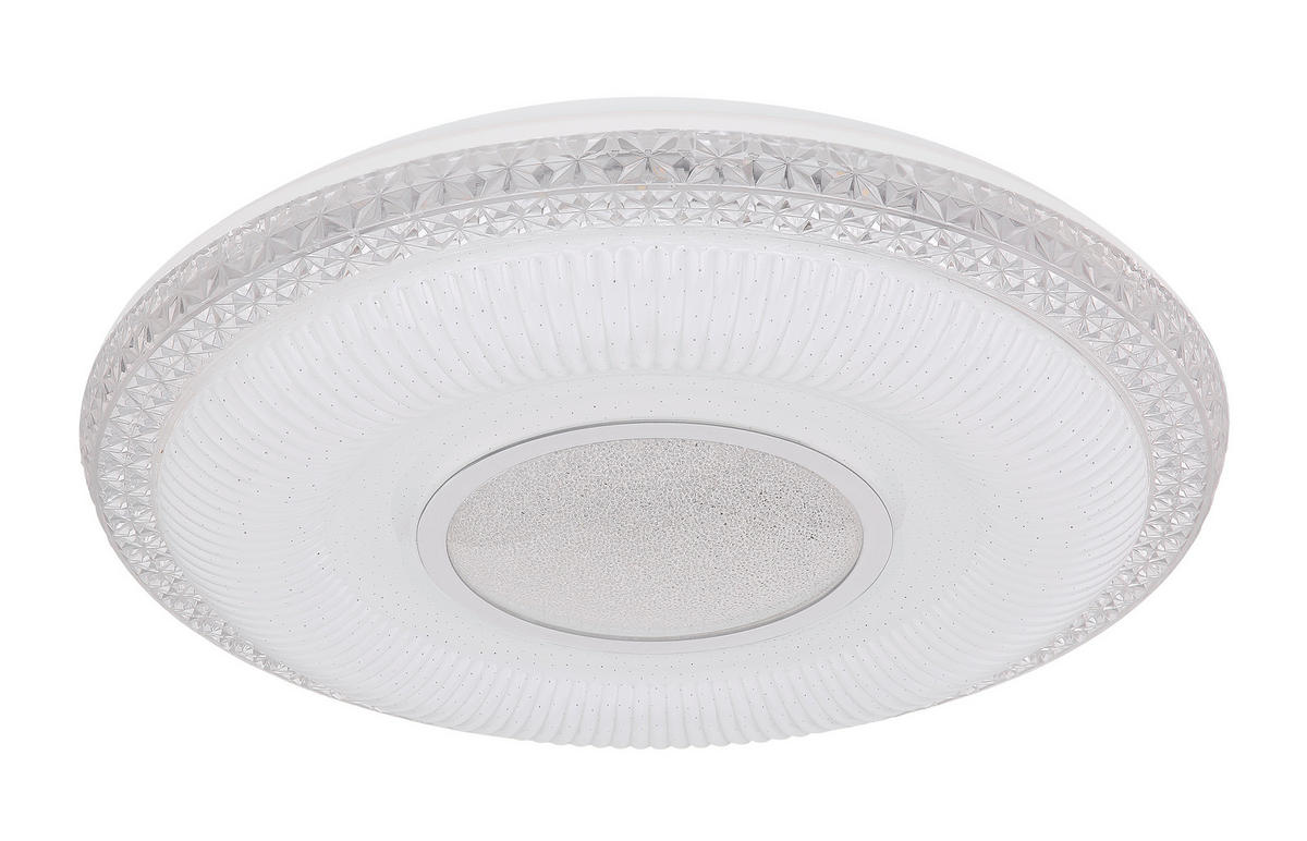 LED-DECKENLEUCHTE 50/9 cm   - Chromfarben/Opal, KONVENTIONELL, Kunststoff/Metall (50/9cm) - Globo