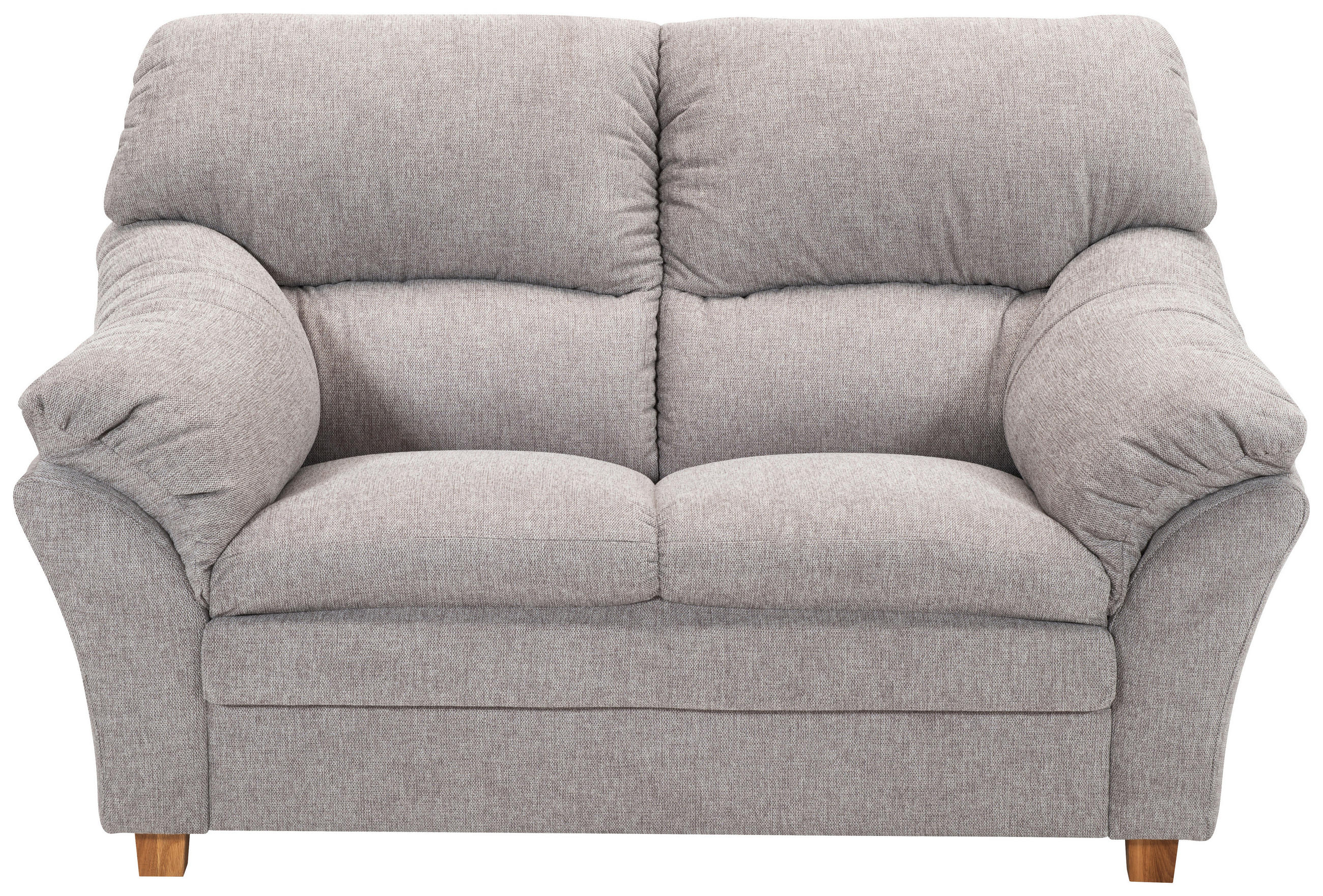 2-SITZER-SOFA Flachgewebe Hellgrau  - Eichefarben/Hellgrau, MODERN, Holz/Textil (158/100/92cm) - Livetastic