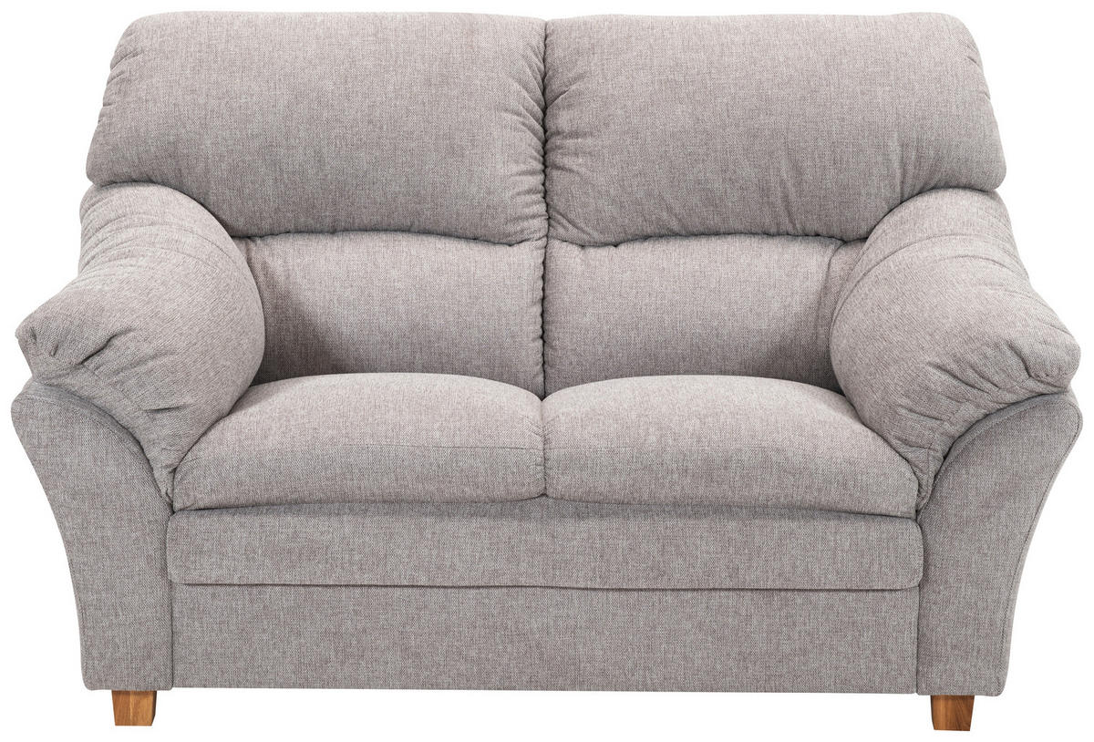 2-SITZER-SOFA in Flachgewebe Hellgrau  - Eichefarben/Hellgrau, Modern, Holz/Textil (158/100/92cm) - Livetastic