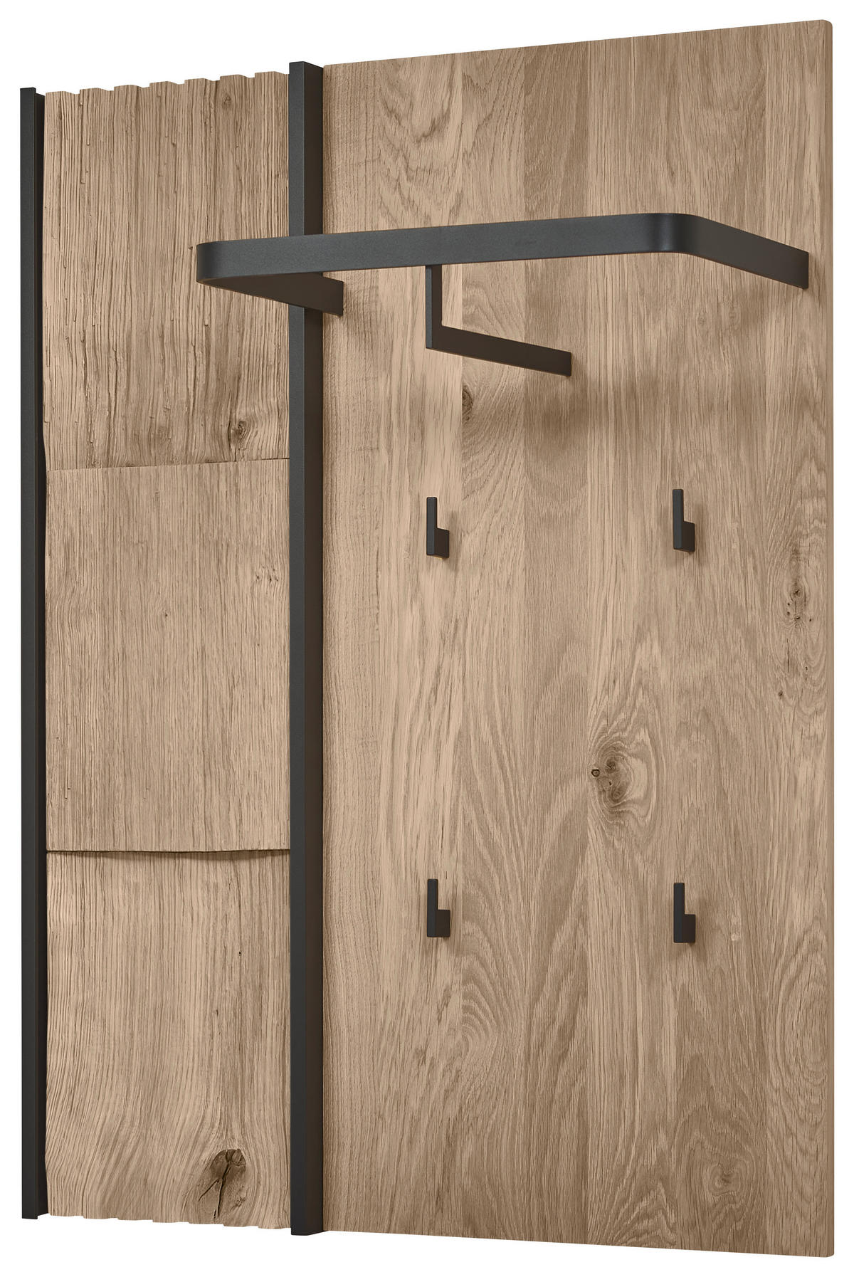 GARDEROBENPANEEL  in 75/115/29 cm  - Eichefarben, Design, Holz/Metall (75/115/29cm) - Johann Jakob