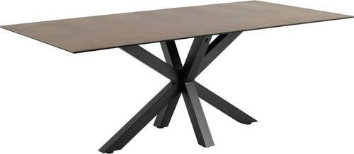 ESSTISCH in Keramik 200/100/75,5 cm - Schwarz/Braun, Trend, Keramik/Metall (200/100/75,5cm) - MID.YOU