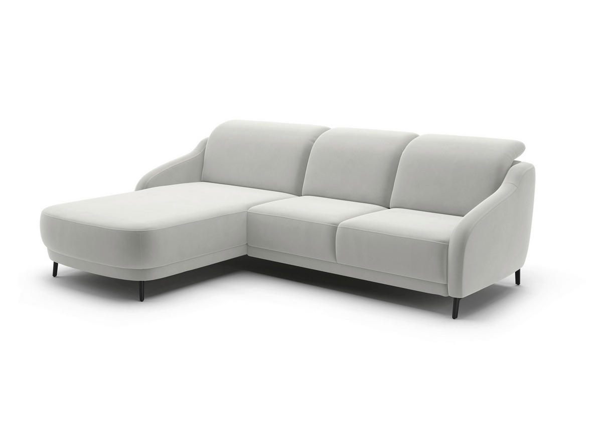 ECKSOFA BLUES V Sandfarben Samt  - Sandfarben/Schwarz, MODERN, Textil/Metall (191/271cm) - Sit & More