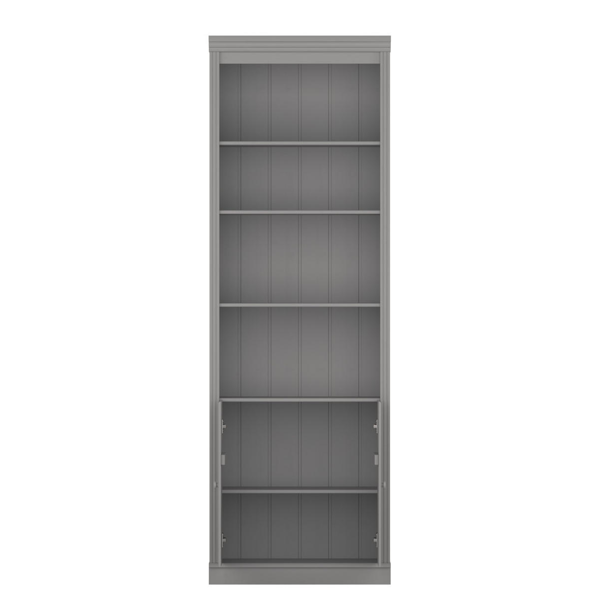 BÜCHERWAND Kiefer massiv Grau  - Grau, Design, Holz (74/223/37cm) - Livetastic