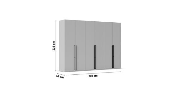 DREHTÜRENSCHRANK 301/235/61 cm,  in Champagner, 6-türig  - Champagner/Schwarz, Basics, Holzwerkstoff/Metall (301/235/61cm) - Novel