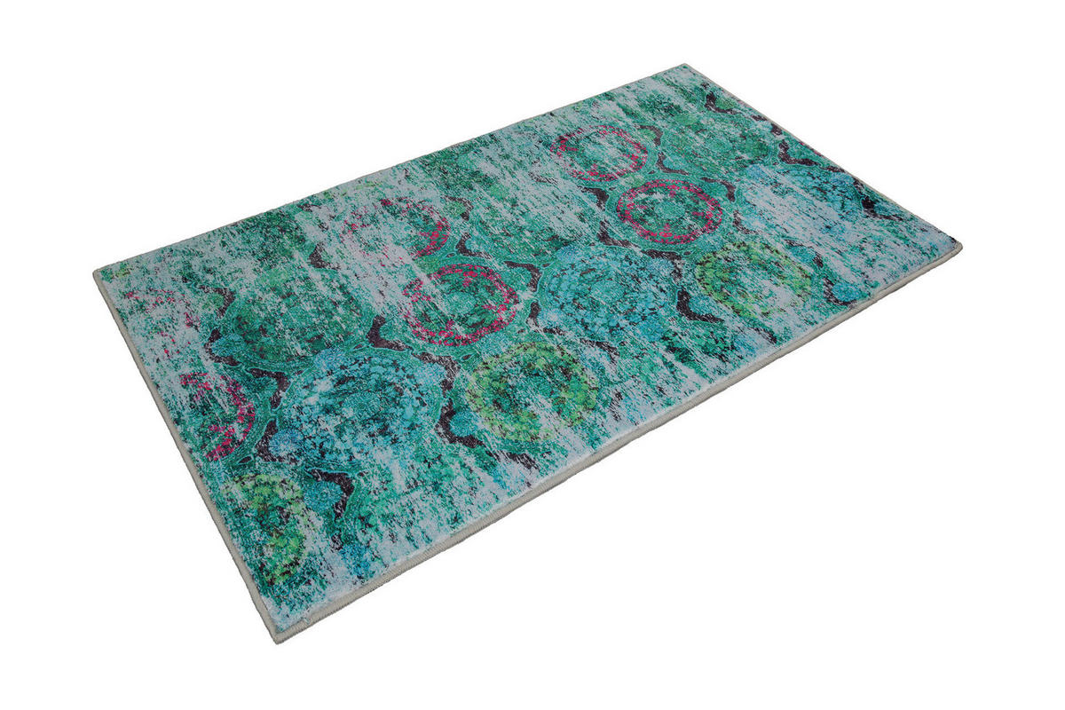 BADTEPPICH Grün 55/65 cm  - Grün, Basics, Kunststoff/Textil (55/65cm) - WECON HOME BASIC