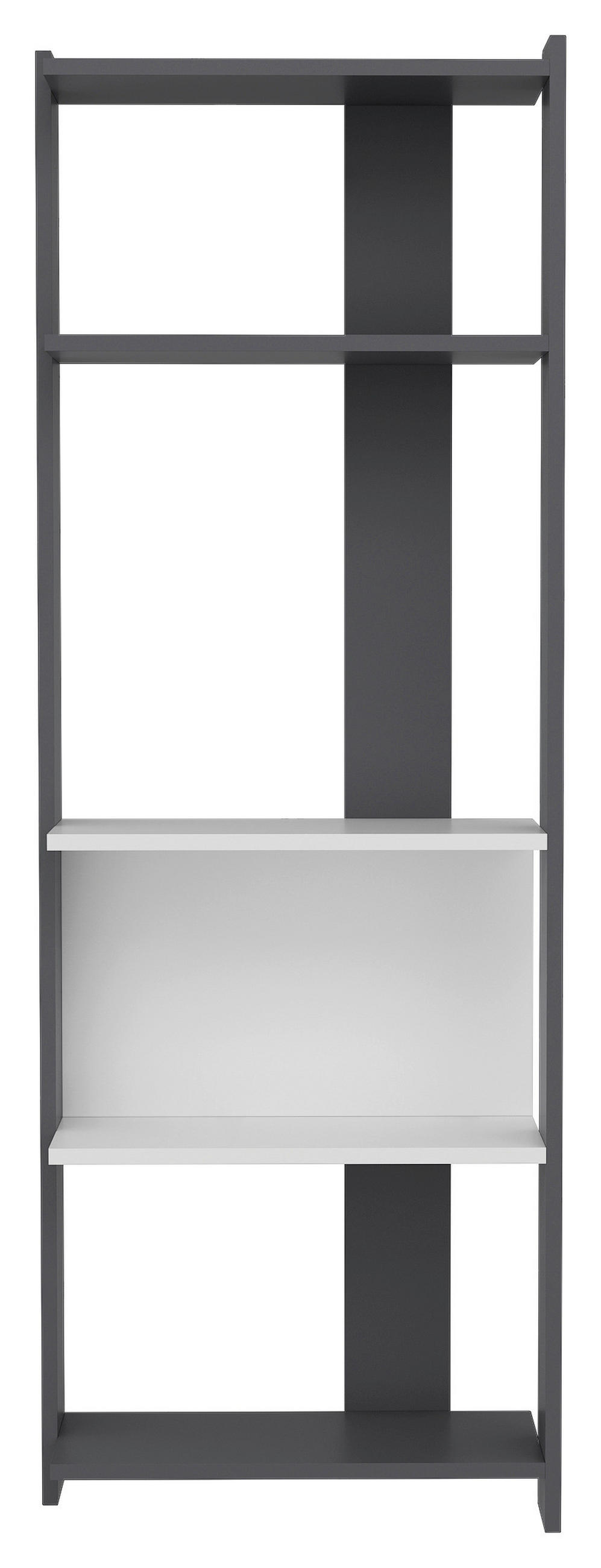 REGAL  58,6/165/26,8 cm Schwarz, Weiß  - Schwarz/Weiß, Design, Holzwerkstoff (58,6/165/26,8cm) - MID.YOU