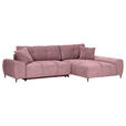 ECKSOFA  in Flachgewebe Altrosa  - Schwarz/Altrosa, KONVENTIONELL, Textil/Metall (295/180cm) - Carryhome
