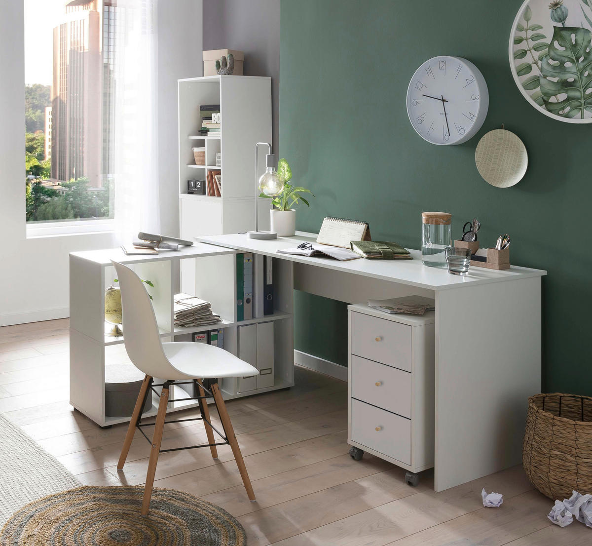 ROLLCONTAINER Weiß  - Weiß, MODERN, Holz/Holzwerkstoff (32,6/59,7/39,1cm) - MID.YOU