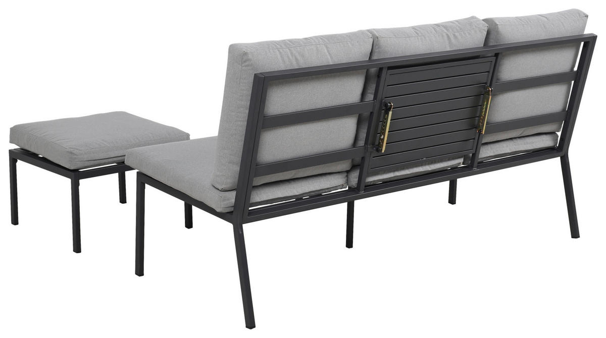 GARTENSET Webstoff Eisen  - Grau, Design, Textil/Metall (165/77/84cm) - Ambia Garden