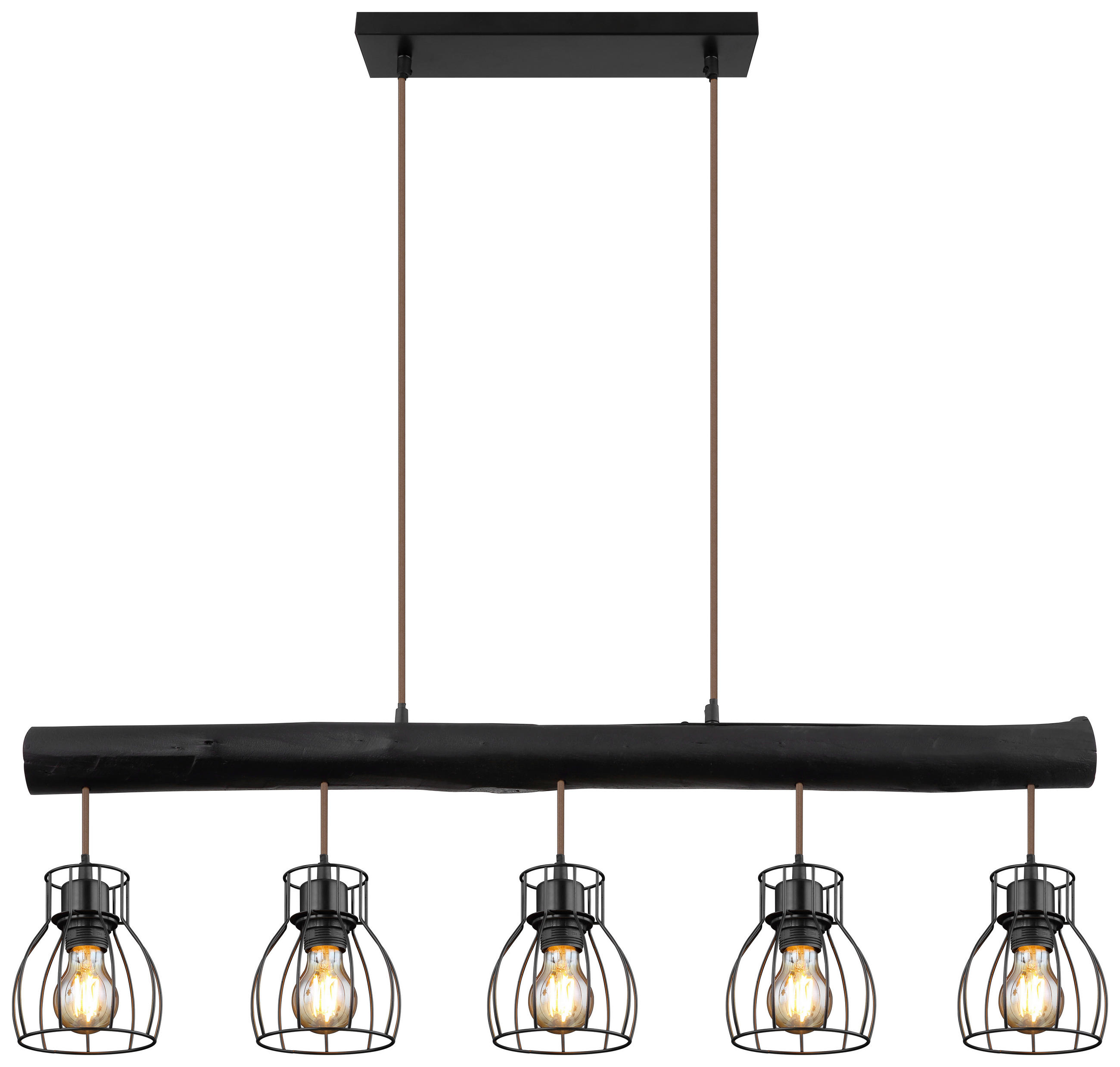 HÄNGELEUCHTE 104/13,6/140 cm    - Schwarz, Basics, Holz/Metall (104/13,6/140cm) - Globo