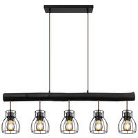 HÄNGELEUCHTE 104/13,6/140 cm    - Schwarz, Basics, Holz/Metall (104/13,6/140cm) - Globo