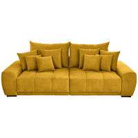 BIGSOFA Flachgewebe Gelb  - Gelb/Schwarz, KONVENTIONELL, Holz/Textil (280/67/120cm) - Carryhome